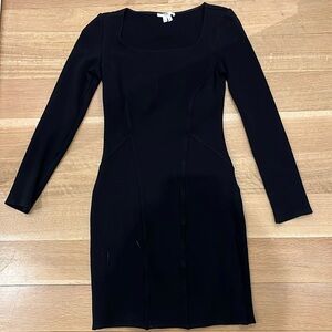 Helmet lang black fitted dress